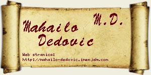Mahailo Dedović vizit kartica